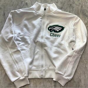 Eagles White Cheer Zip-Up Jacket